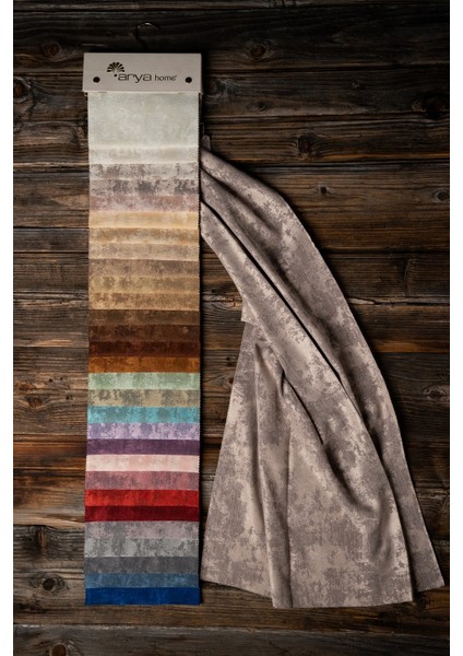 Akik Bej Pileli Fon Perde, 1/3 Sık Pile, Tek Kanat 70 x 250 cm