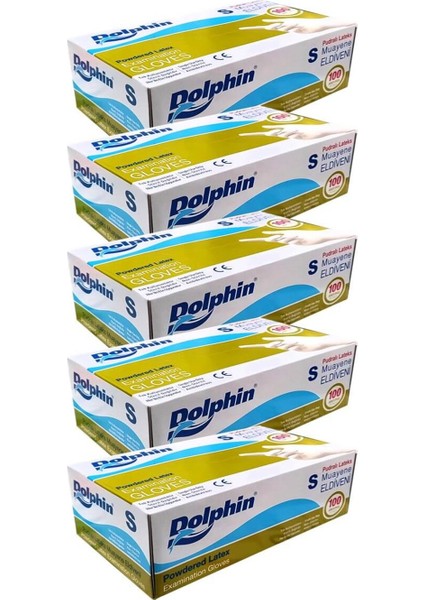 Tek Kullanımlık Küçük Lateks Beyaz Pudralı Eldiven - 5 Adet 100'LÜ Paket