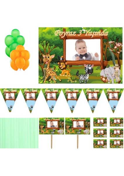 Safari Sevimli Hayvanlar Doğum Günü Parti Seti