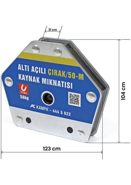 ÇIRAK/50M Manyetik Kaynak Gönyesi 2 Adet 6 Açılı, 50 Kğ Kaynak Tutucu Mıknatıs