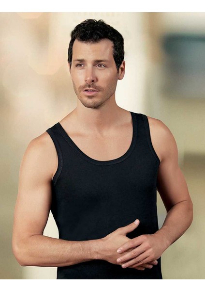 6'lı Şahinler Askılı Siyah Renk Atlet