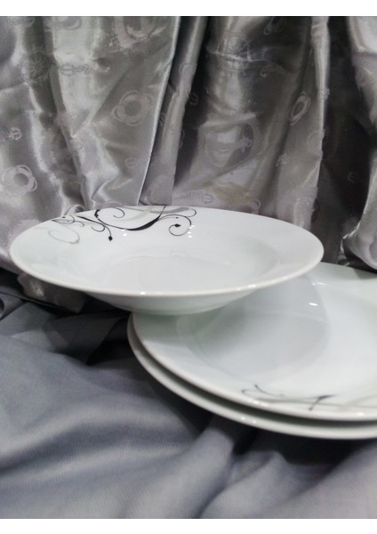 19 cm Çukur Yemek Tabağı 12 Adet