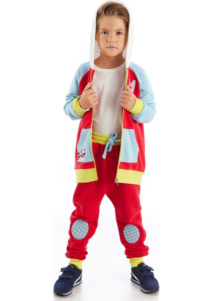 Finish 01 Kapişonlu Sweatshirt Mavi-Kırmızı modelleri