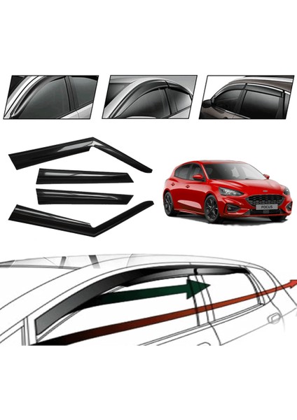 Ford Focus Hatchback 2012 Cam Rüzgarlığı 4 Lü modelleri