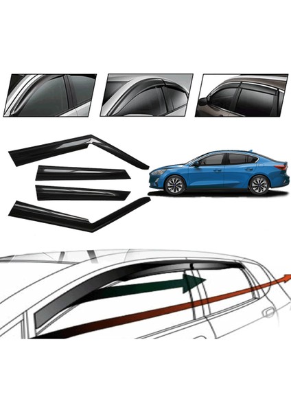 Ford Focus Sedan 2016 Cam Rüzgarlığı 4 Lü modelleri