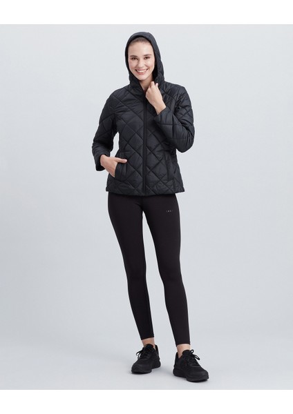 W Capitone Hooded Jacket Kadın Siyah Mont S212001-001 fırsatları