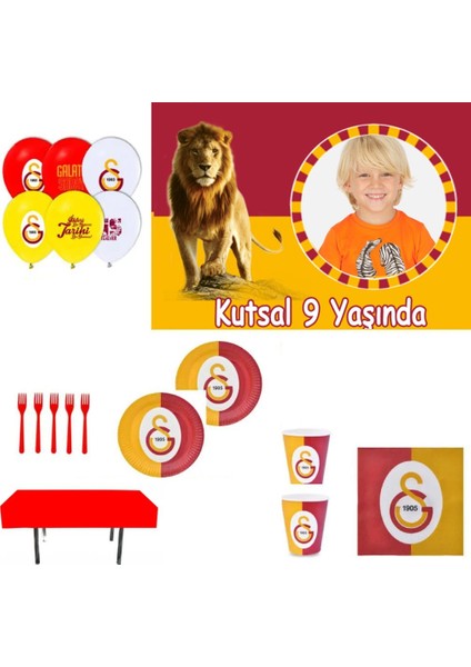 Afiş Li Galatasay Doğum Günü Parti Seti Ekonomik 16 Kişilik