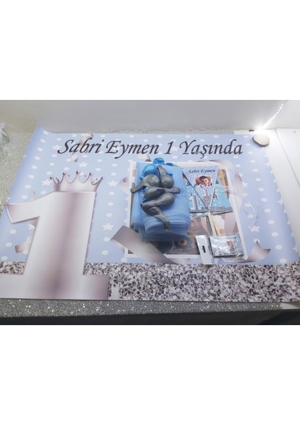 1 Yaş Afişli Erkek Kişiye Özel Doğum Günü Seti Gümüş fiyatları