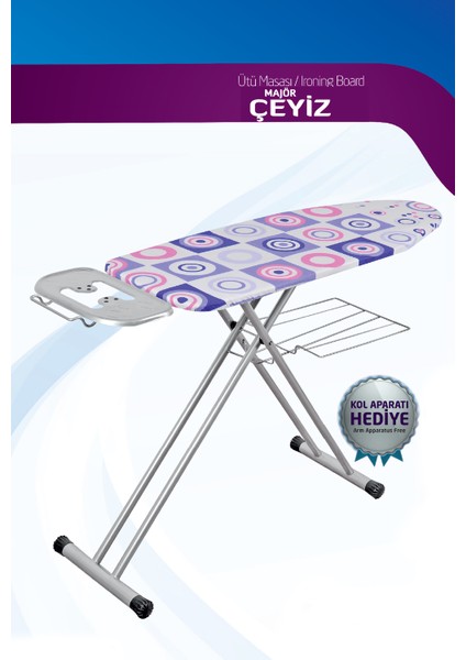 Çeyiz Monoblok Fişli Ütü Masası! Yedek Kumaş+Kol Aparatı Hediye! fiyatları