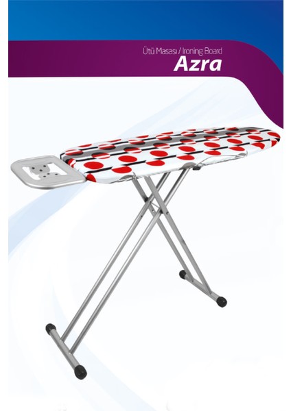 Azra Monoblok Fişli Ütü Masası! Renkli Kumaş! Ekstra Sağlam!