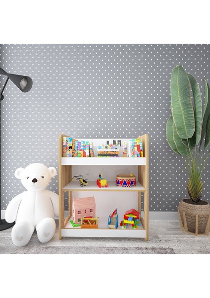 Minera Martı Çok Amaçlı Montessori Oyuncak Toplama ve Kitaplık Ünitesi