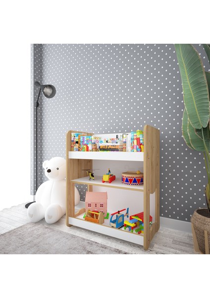 Minera Martı Çok Amaçlı Montessori Oyuncak Toplama ve Kitaplık Ünitesi