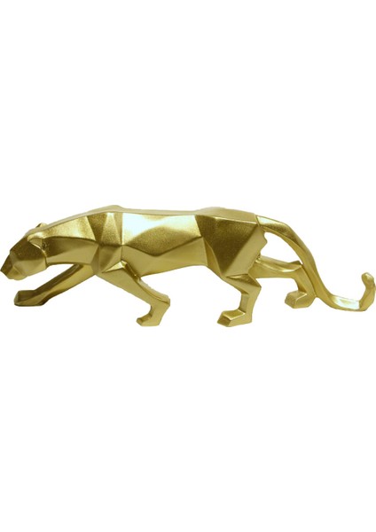 Kübik Panter Dekoratif Obje Gold