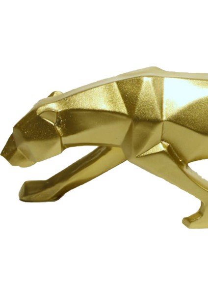 Kübik Panter Dekoratif Obje Gold