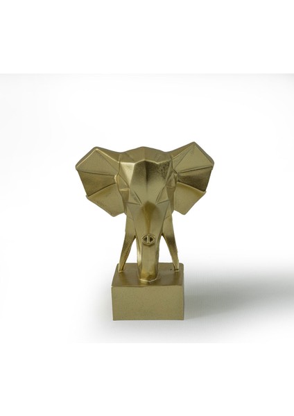 Kübik Fil Dekoratif Obje Gold