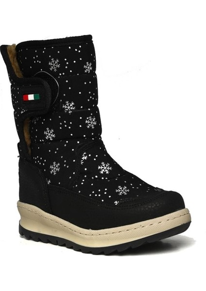 Le Petit Siyah Kar Desenli Içi Kürklü Kız Çocuk Kar Botu fiyatları
