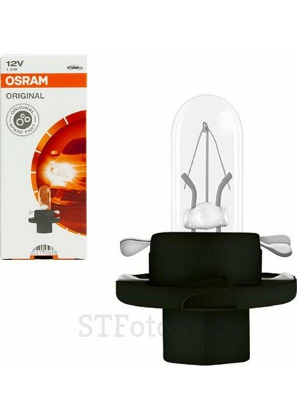12V 1.2W Siyah Soketli Gösterge Ampulü Osram 2351 Mfx6