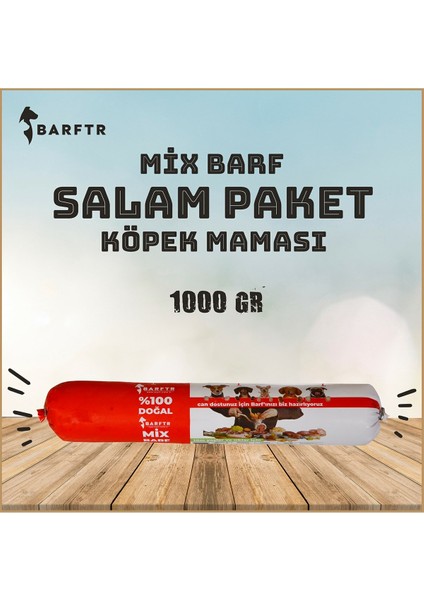 - Mix Barf 20 kg Salam Köpek Maması (20 Paket - 1000 Gr)