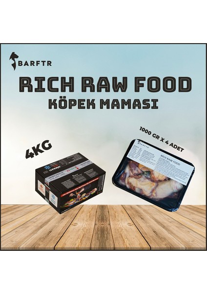 - Rıch Raw Food 4 kg Köpek Maması (4 Paket - 1000 Gr)