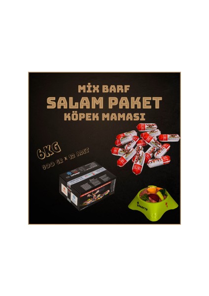 - Mix Barf 6 kg Salam Köpek Maması (12 Paket - 500 Gr)