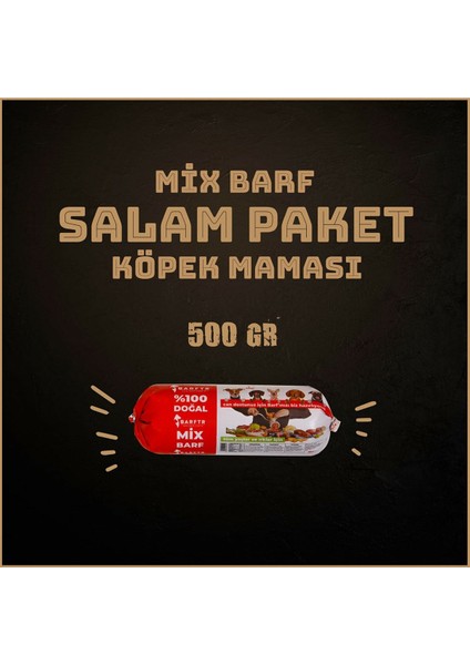 - Mix Barf 10 kg Salam Köpek Maması (20 Paket - 500 Gr)