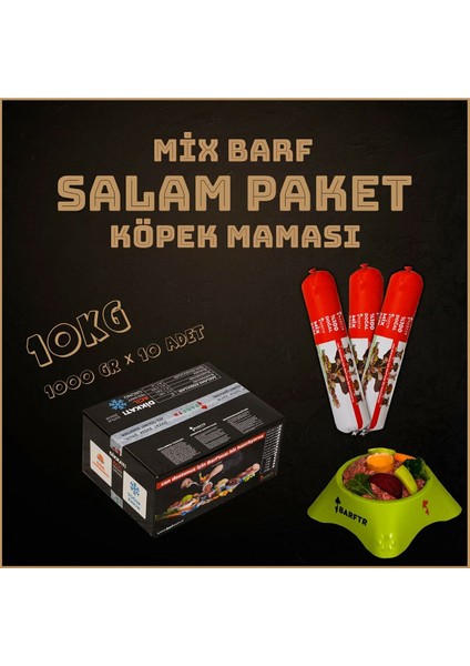 - Mix Barf 10 kg Salam Köpek Maması (10 Paket - 1000 Gr)