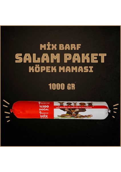 - Mix Barf 10 kg Salam Köpek Maması (10 Paket - 1000 Gr)