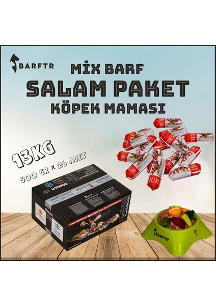 - Mix Barf 13 kg Salam Köpek Maması (26 Paket - 500 Gr)