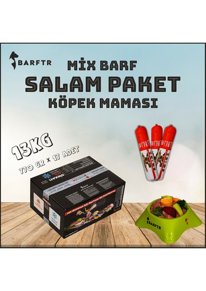 - Mix Barf 13 kg Salam Köpek Maması (17 Paket - 770 Gr)