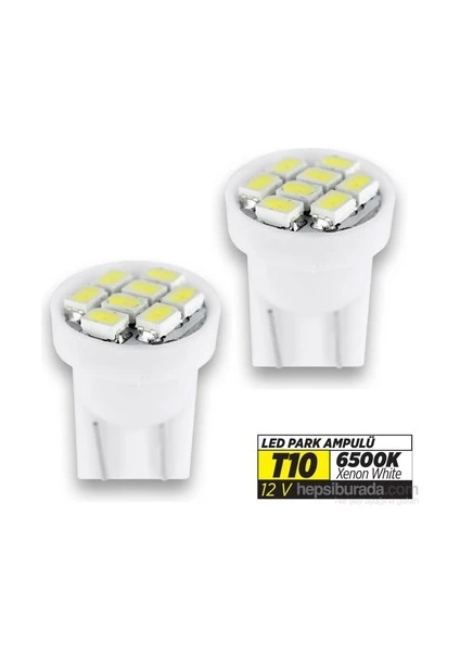 T10 LED Ampül Beyaz 2 Adet 12V 5W