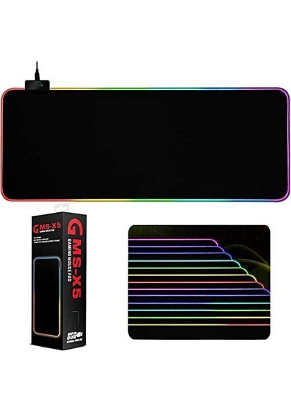 Gms-Wt-5 Rgb Renkli LED Işık Yumuşak Büyük Oyun Mouse Pad