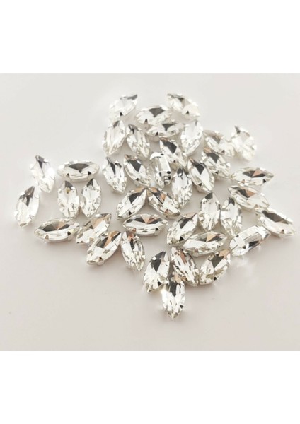 7X151.5 cm Mekik Kasalı Dikme Cam Taş 50 Adet Beyaz