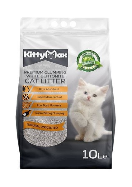 10 Litre Doğal Kokusuz Bentonit Kedi Kumu