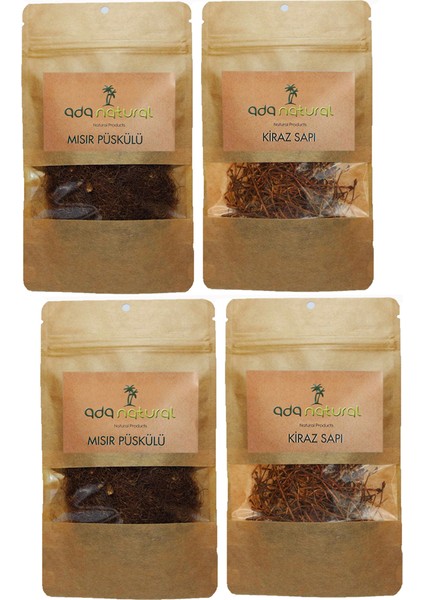 Kiraz Sapı 50 Gr. 2 Adet + Mısır Püskülü 50 Gr. 2 Adet Form Detoks Çayı