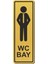 Wc Bay Tuvalet Kapı Yönlendirme Levhası 15 cm x 5 cm Altın Renkli Rezopal Levha 1