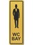 Wc Bay Tuvalet Kapı Yönlendirme Levhası 15 cm x 5 cm Altın Renkli Rezopal Levha 1