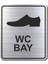 Wc Bay Tuvalet Kapı Yönlendirme Levhası 10 cm x 12 cm Gümüş Renkli Rezopal Levha 1