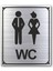 Wc Bay Bayan Tuvalet Kapı Yönlendirme Levhası 10 cm x 12 cm Gümüş Renkli Rezopal Levha 1