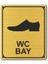 Wc Bay Tuvalet Kapı Yönlendirme Levhası 12 cm x 10 cm Altın Renkli Rezopal Levha 1