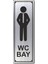 Wc Bay Tuvalet Kapı Yönlendirme Levhası 15 cm x 5 cm Gümüş Renkli Rezopal Levha 1