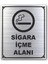 Sigara Içme Alanı Kapı Yönlendirme Levhası 10 cm x 12 cm Gümüş Renkli Rezopal Levha 1