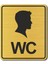 Wc Bay Tuvalet Kapı Yönlendirme Levhası 10 cm x 12 cm Altın Renkli Rezopal Levha 1