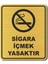 Sigara Içmek Yasaktır Kapı Yönlendirme Levhası 10 cm x 12 cm Altın Renkli Rezopal Levha 1