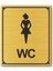 Wc Bayan Tuvalet Kapı Yönlendirme Levhası 12 cm x 10 cm Altın Renkli Rezopal Levha 1