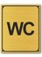 Wc Tuvalet Kapı Yönlendirme Levhası 12 cm x 10 cm Altın Renkli Rezopal Levha 1