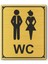 Wc Bay Bayan Tuvalet Kapı Yönlendirme Levhası 12 cm x 10 cm Altın Renkli Rezopal Levha 1
