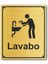 Lavabo Kapı Yönlendirme Levhası 12 cm x 10 cm Altın Renkli Rezopal Levha 1