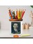 Gözlüklü Kemal Atatürk Ahşap Seramik Kalemlik -S140 1