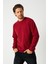 Erkek Bordo Basic Bisiklet Yaka Sweatshirt 2