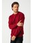 Erkek Bordo Basic Bisiklet Yaka Sweatshirt 4